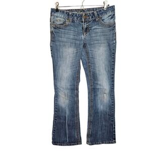 Vanity Premium Collection Dakota Bootcut Jeans Blue 30W 28L Wing Back Pocket Y2K
